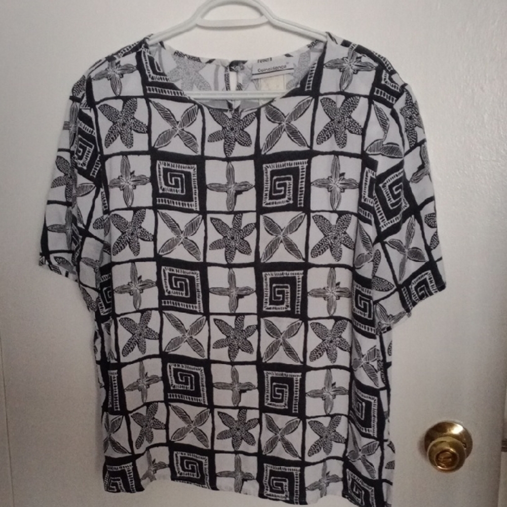 Coincidence Black and White Floral Blouse